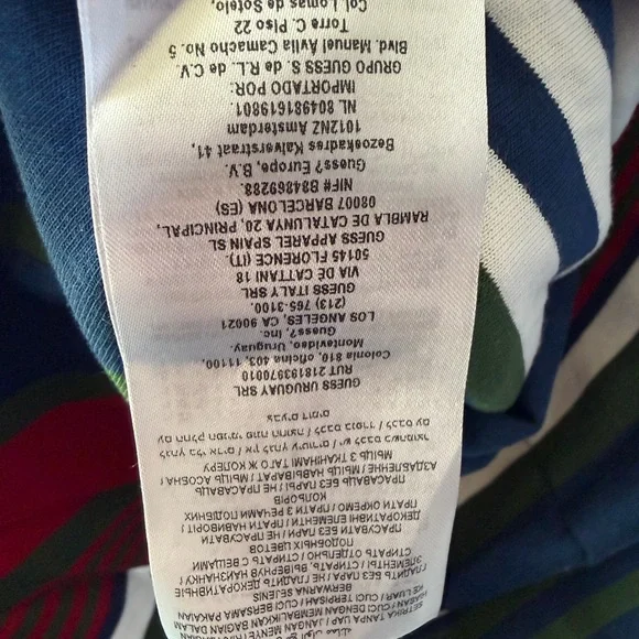 Men’s S & M Guess Originals Pat Vertical Striped Tee- Relaxed Fit - Unisex - Picture 13 of 14